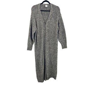 Cabi Coffee Shop Cardigan Gray Metallic Speckled Duster Longline 3381 MEDIUM